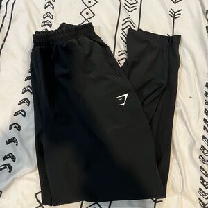 Gymshark Black Joggers with White Logo Tag